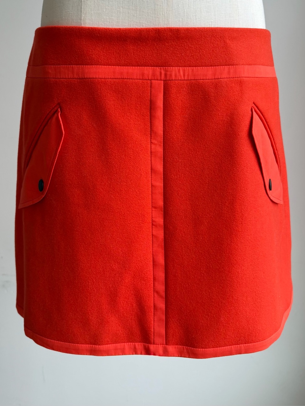 Rag and Bone Orange Wool edged and lined with technical details mini skirt